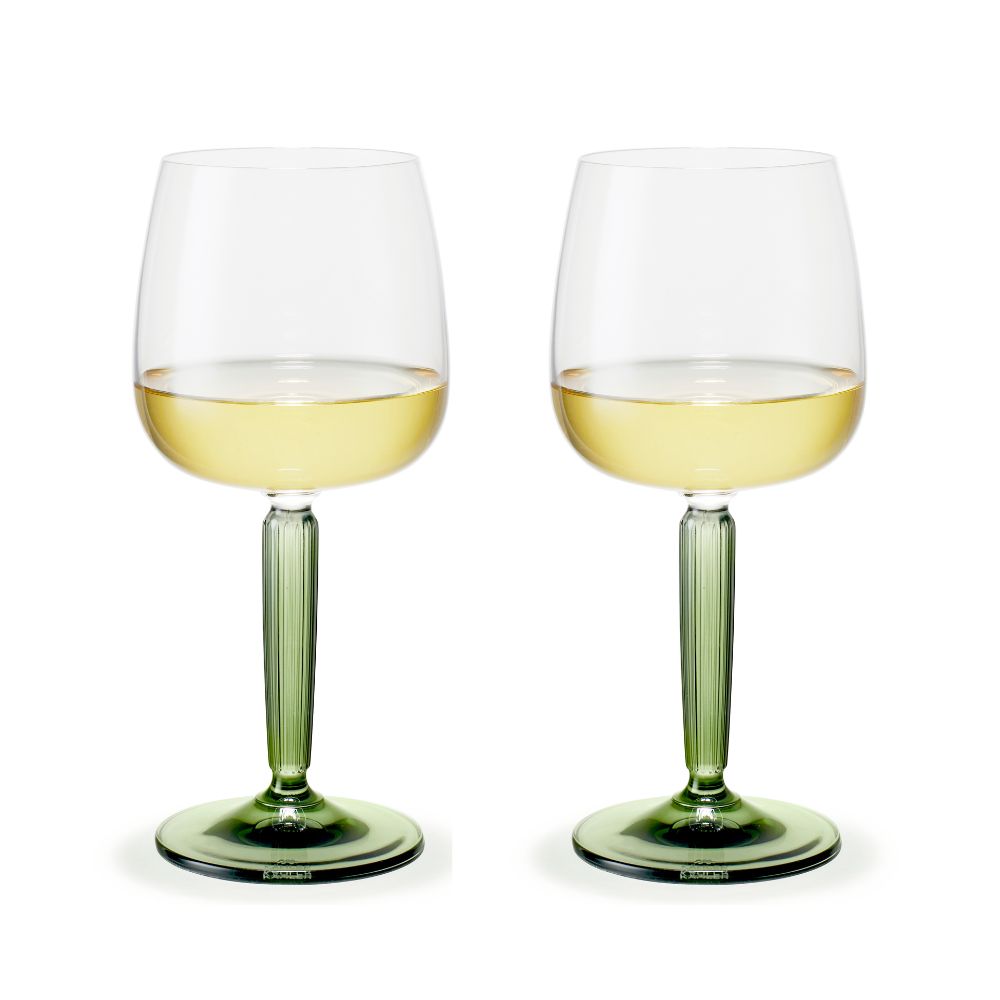 Kähler - Hammershøi Hvidvinsglas 35 cl grøn 2 stk.