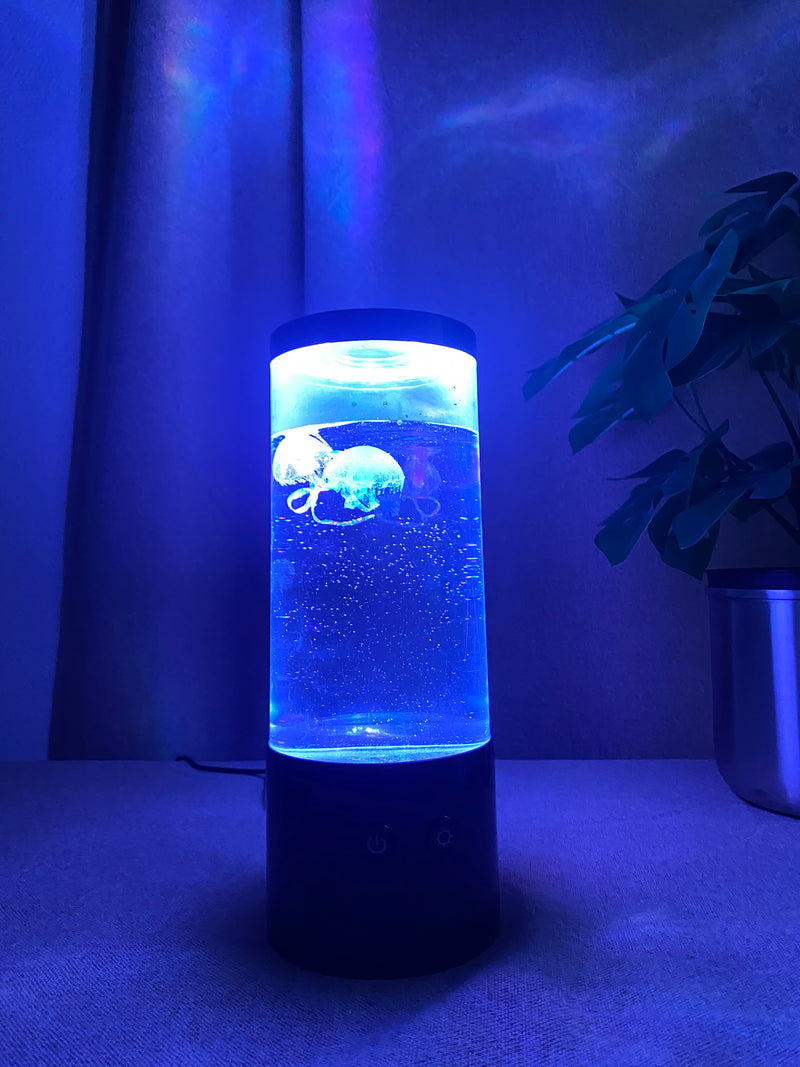 Jelly fish lampe 9x23 cm til batteri inkl. USB-ledning
