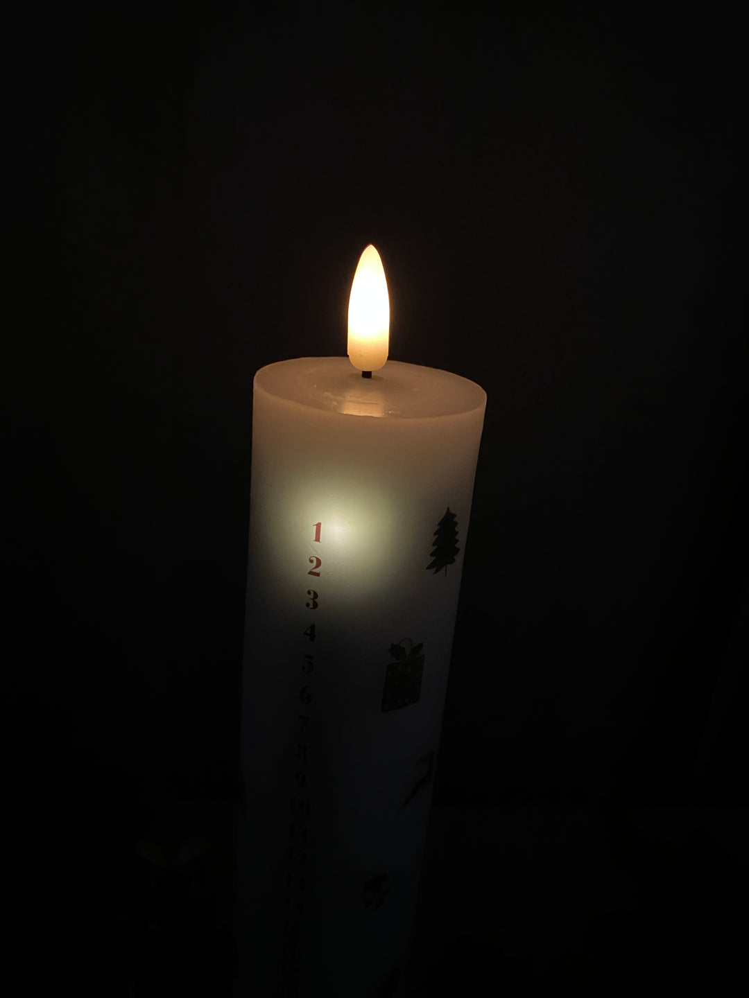 LED kalenderlys med juleguirlande - med fjernebetjening