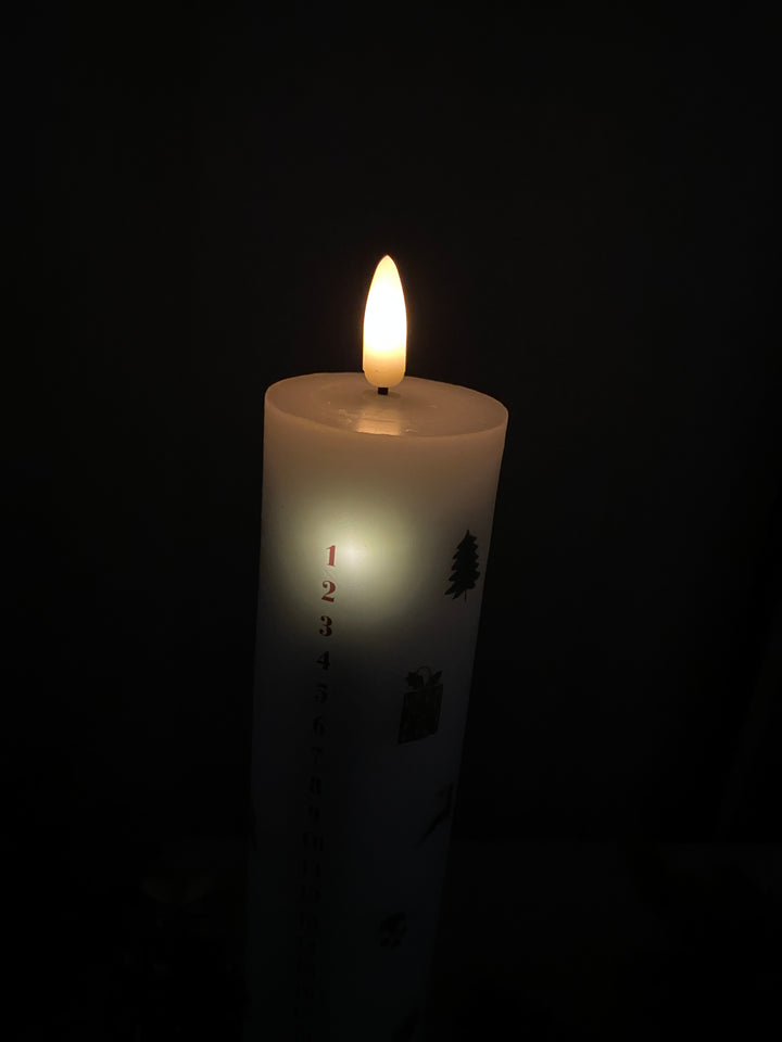 LED kalenderlys med juleguirlande - med fjernebetjening
