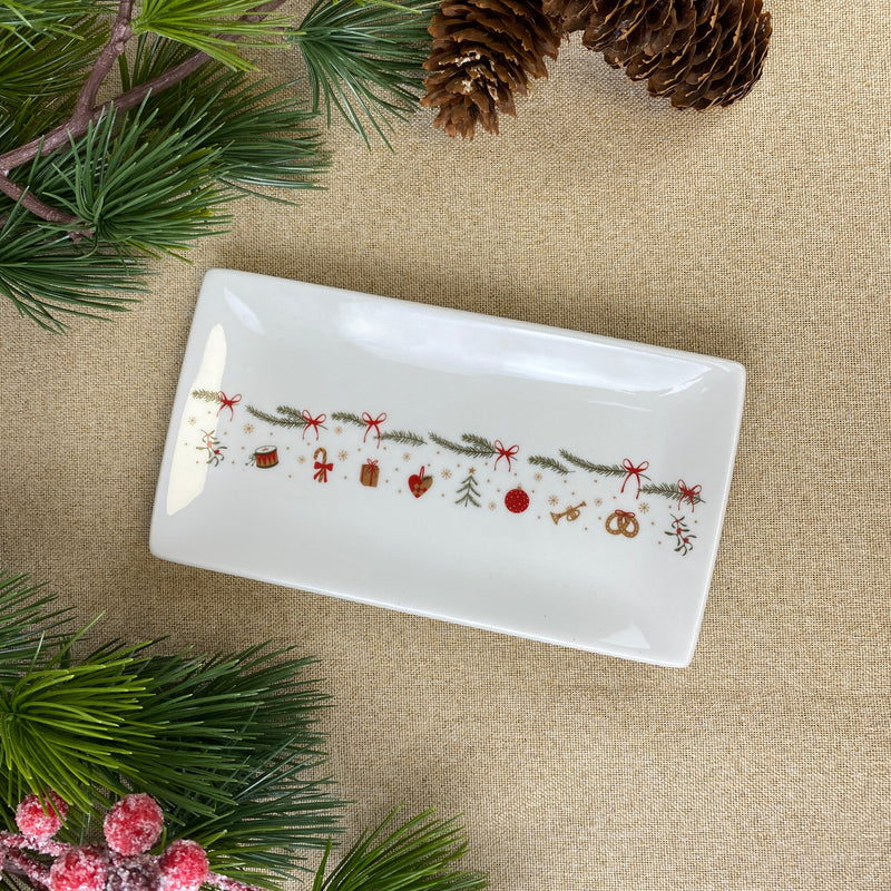 Teller 20x11 cm mit Weihnachtsmotiv 