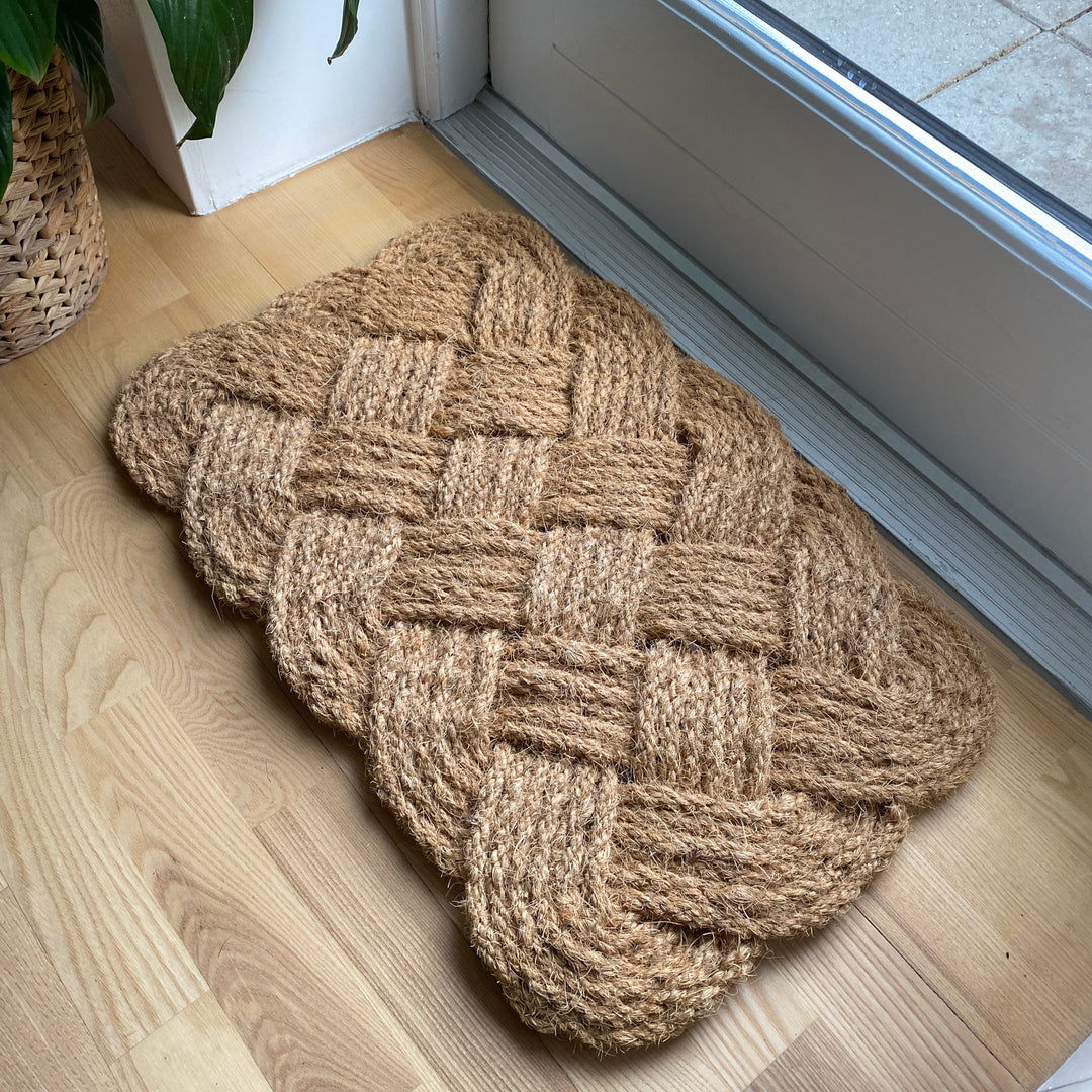Dørmåtte flet 45x75 cm jute natur