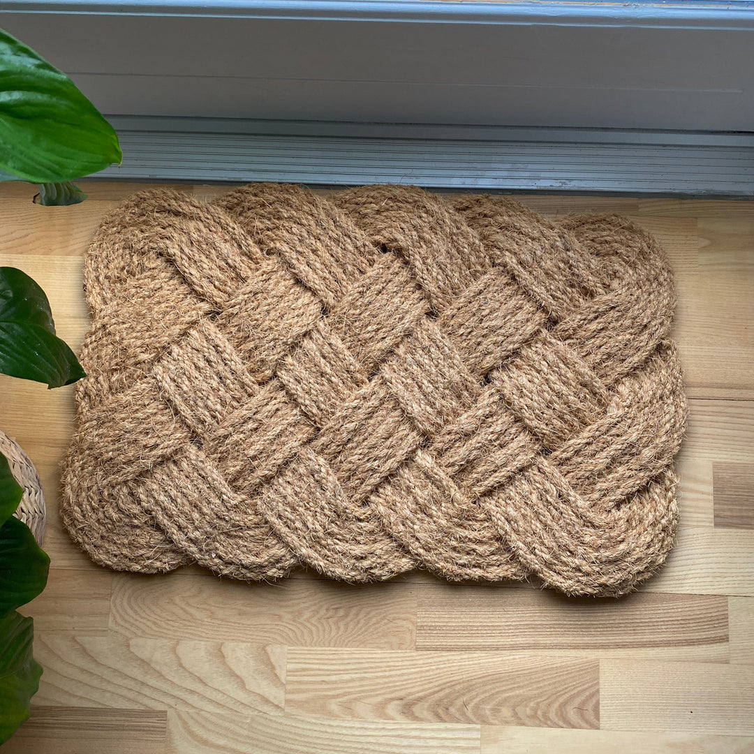 Dørmåtte flet 45x75 cm jute natur