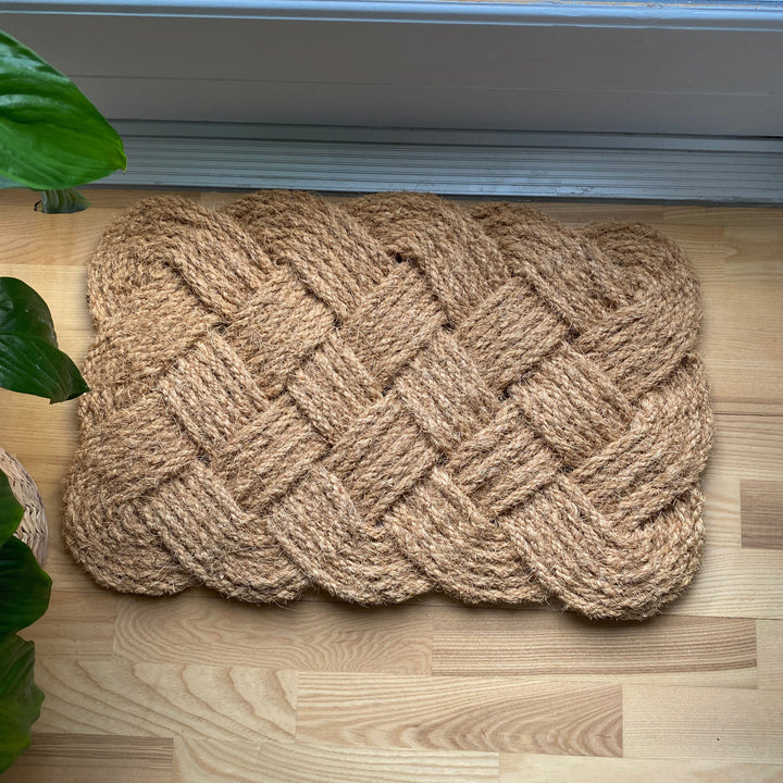 Dørmåtte flet 45x75 cm jute natur