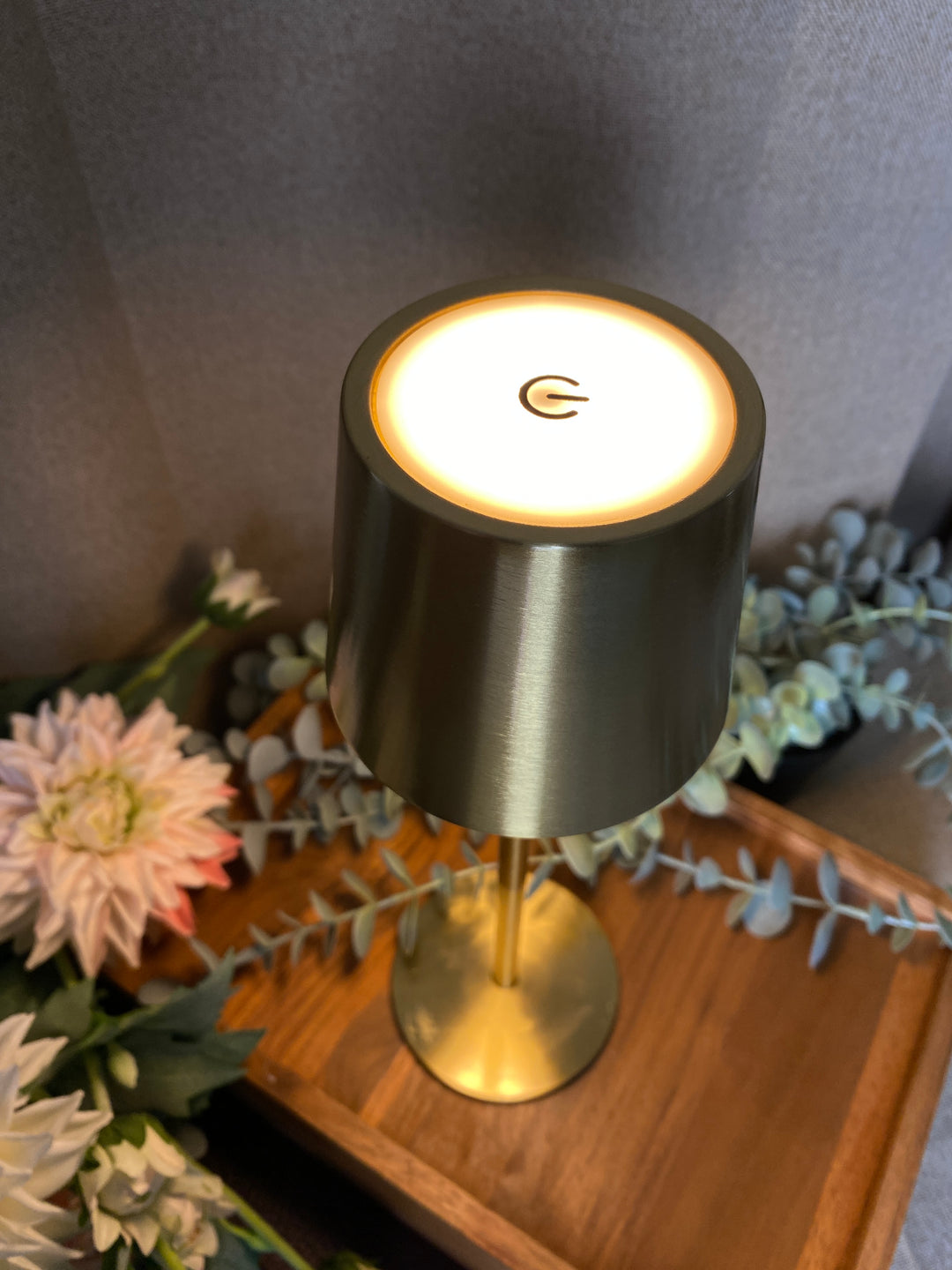 Bordlampe med touch i guld 27,5 cm