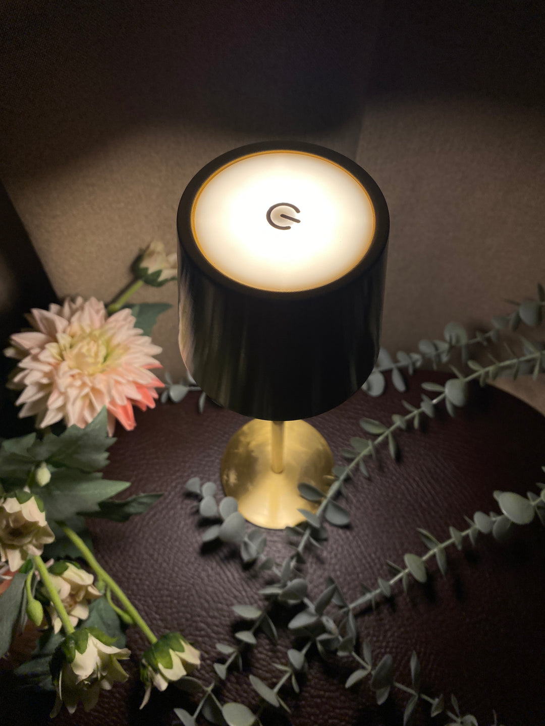 Bordlampe med touch i sort 27,5 cm