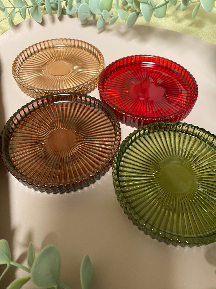 Glasfad til dekorationer Ø9,8 cm i farvet glas - assorteret