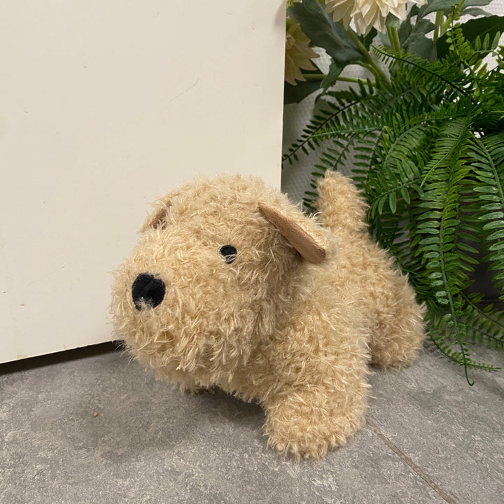 Dørstopper hund plys 1 kg. hvid/beige