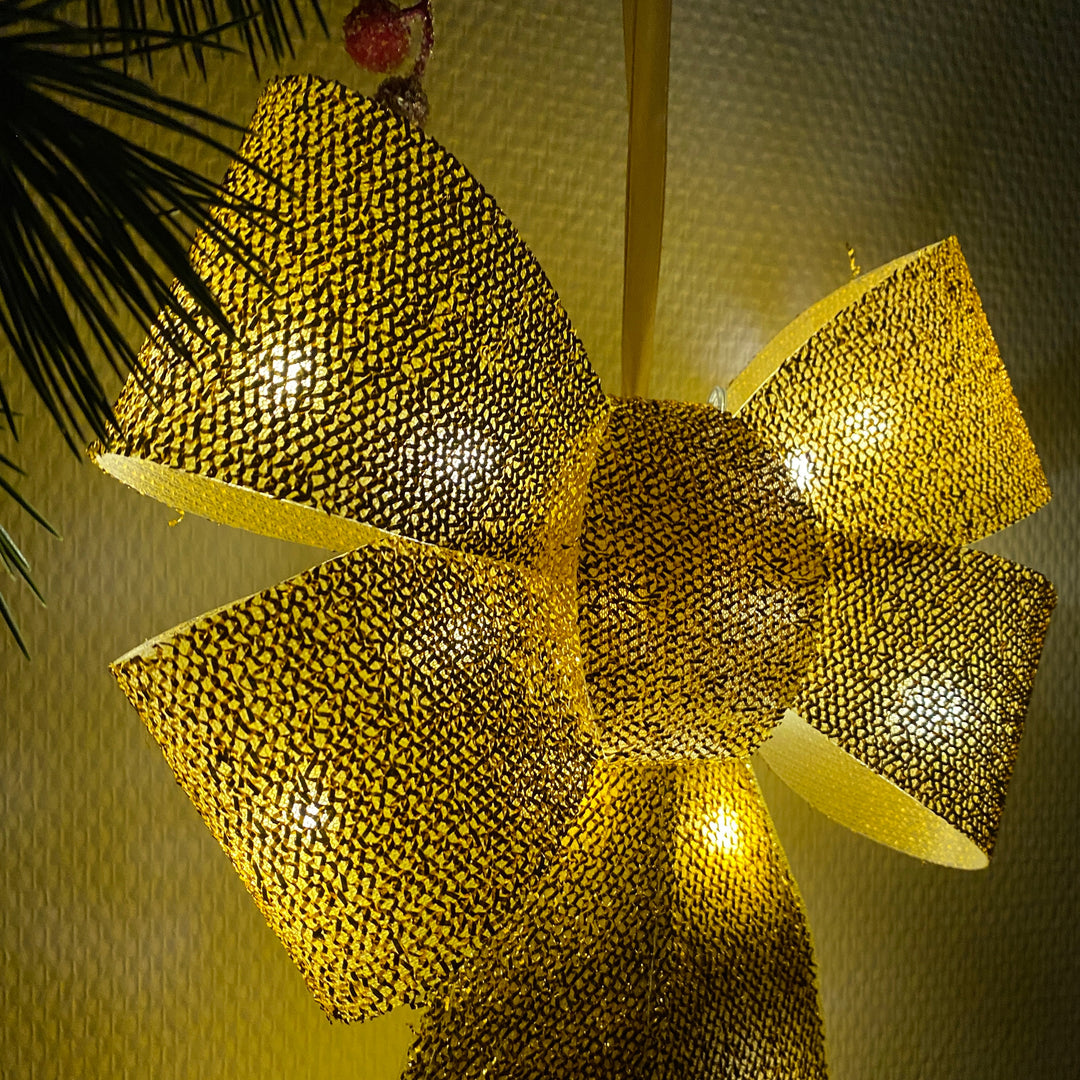 Sirius - Julius sløjfe med LED - guld 40 cm