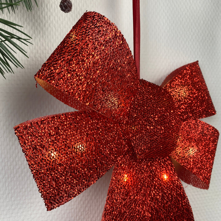 Sirius - Julius sløjfe med LED - rød 40 cm