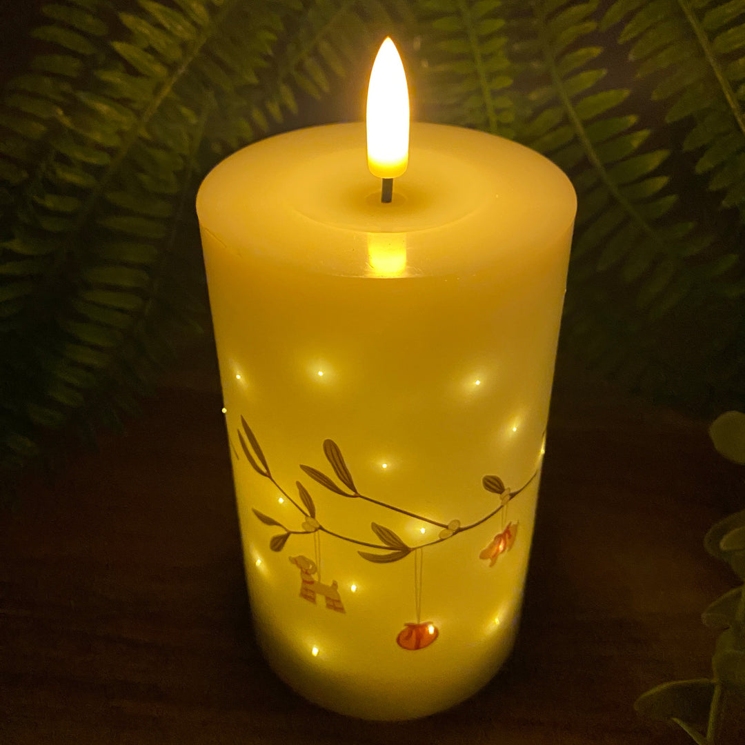 LED-lampa - Blinkande mistel 7,5x12,5 cm