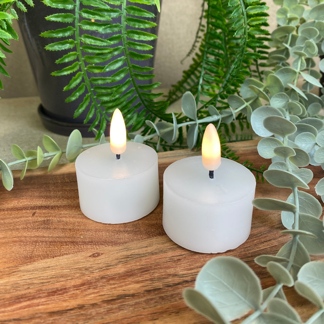 LED fyrfadslys 2 stk. med 3D flamme