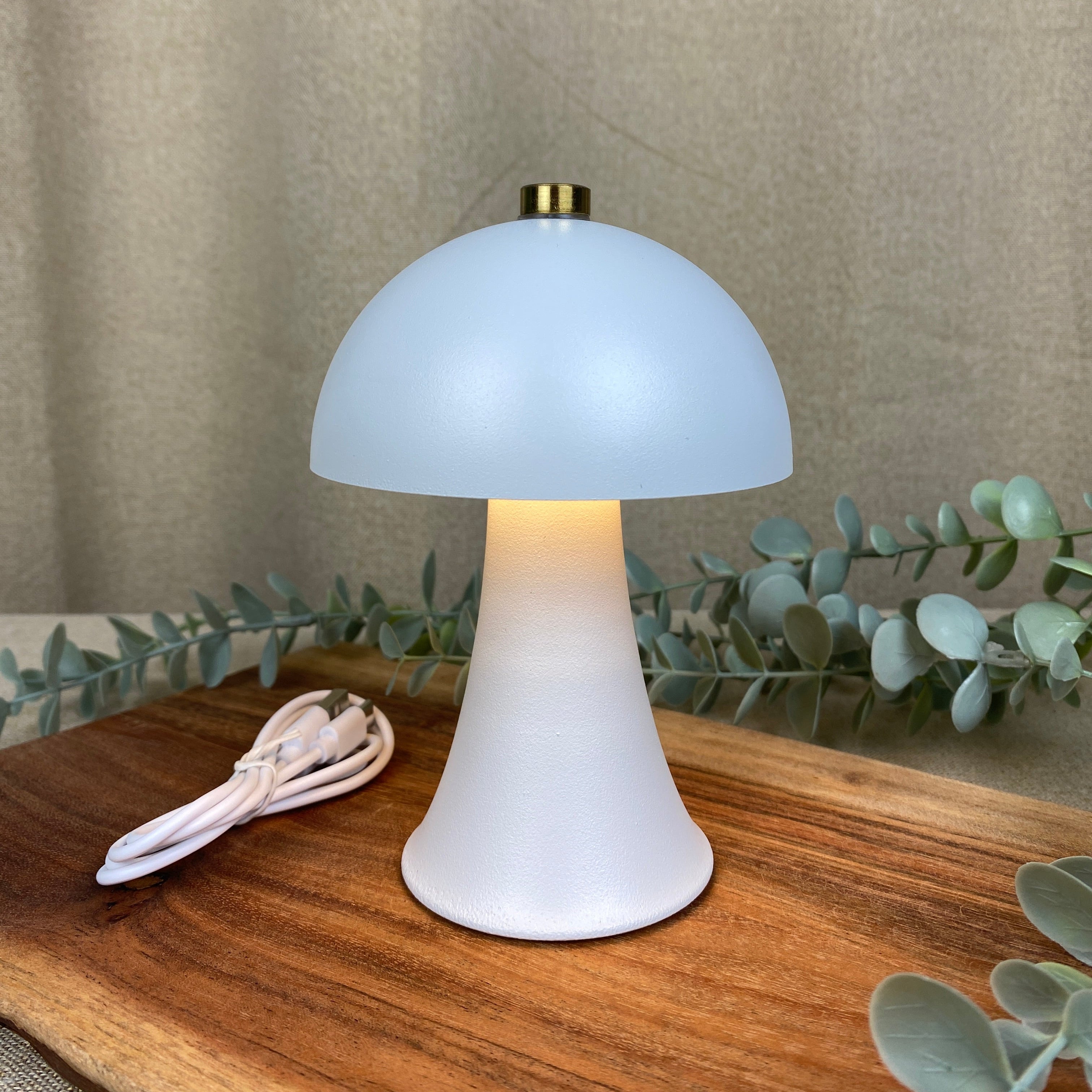 Lampe med LED touch - genopladelig - hvid