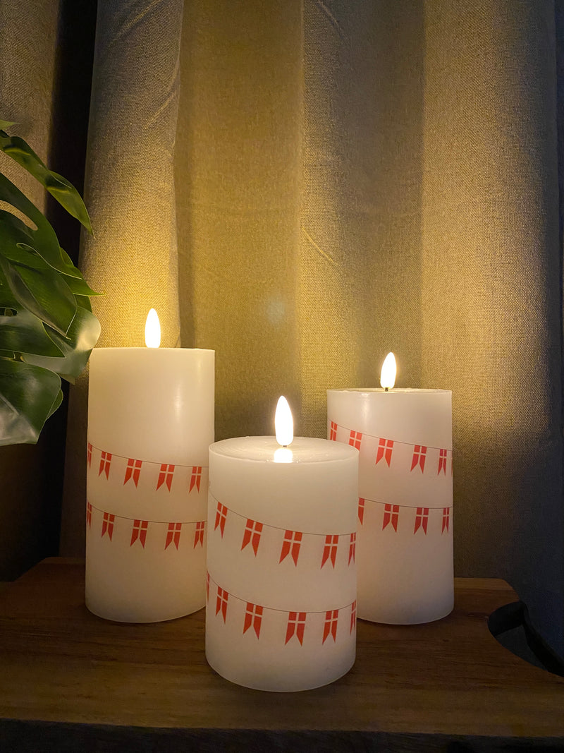 3er-Set LED-Blockleuchten mit Flaggenmotiv – mit Fernbedienung und Timerfunktion