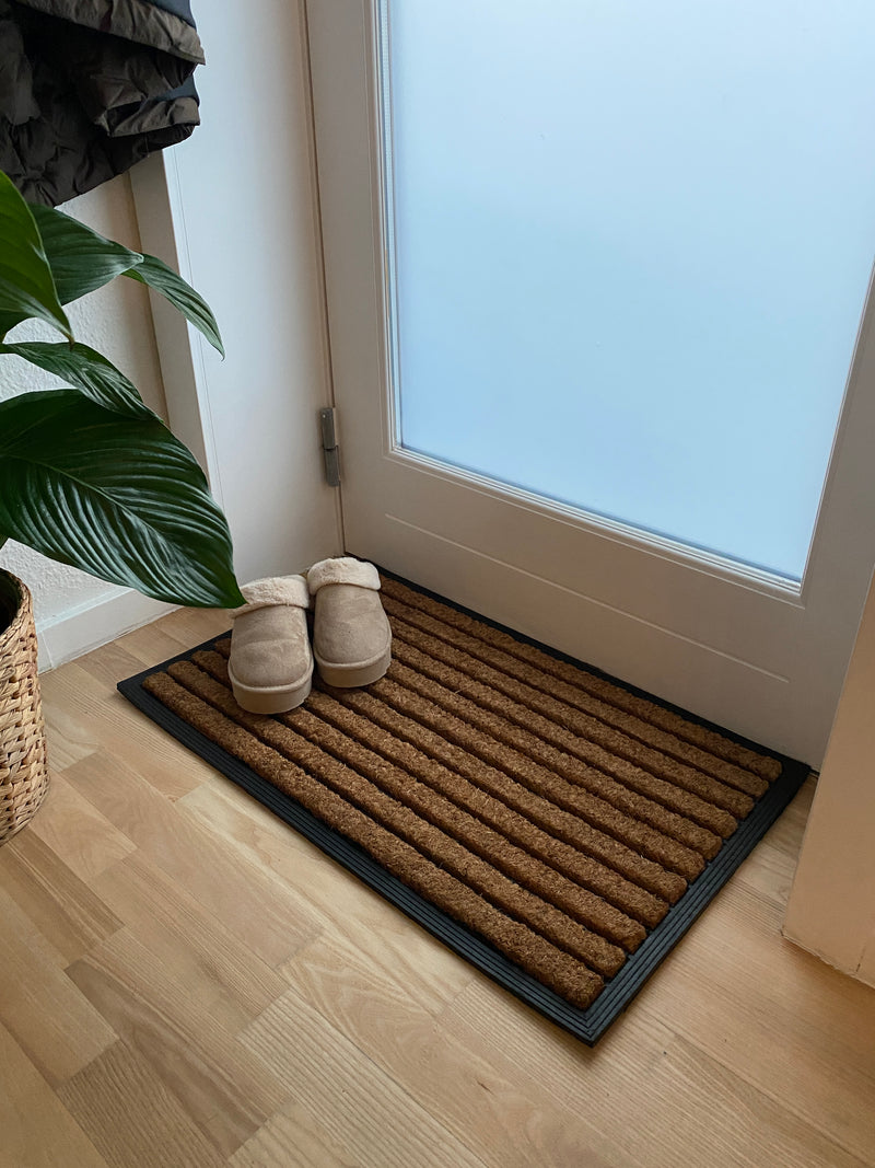 Fußmatte – mit Streifen aus Kokosnuss und Gummi, 45 x 75 cm 