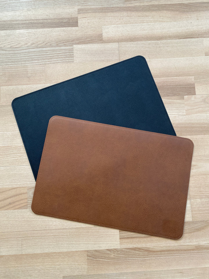 Dækkeserviet vendbar - PU 30x45 cm cognac/sort