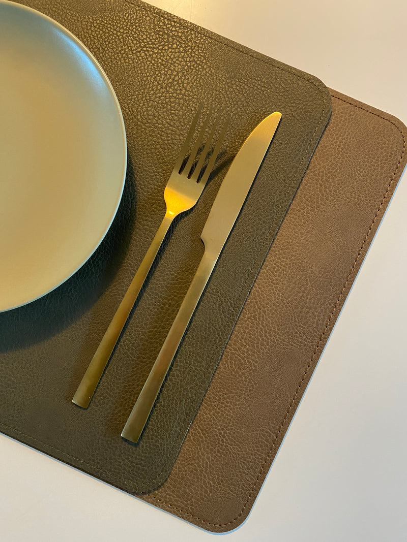 Wendbares Platzset - PU 30x45 cm Armee/Kamel