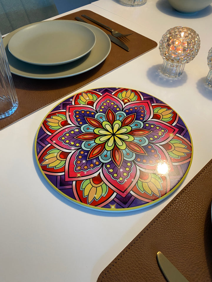 Bordskåner i keramik med kork bund Ø 25 cm - ass motiv