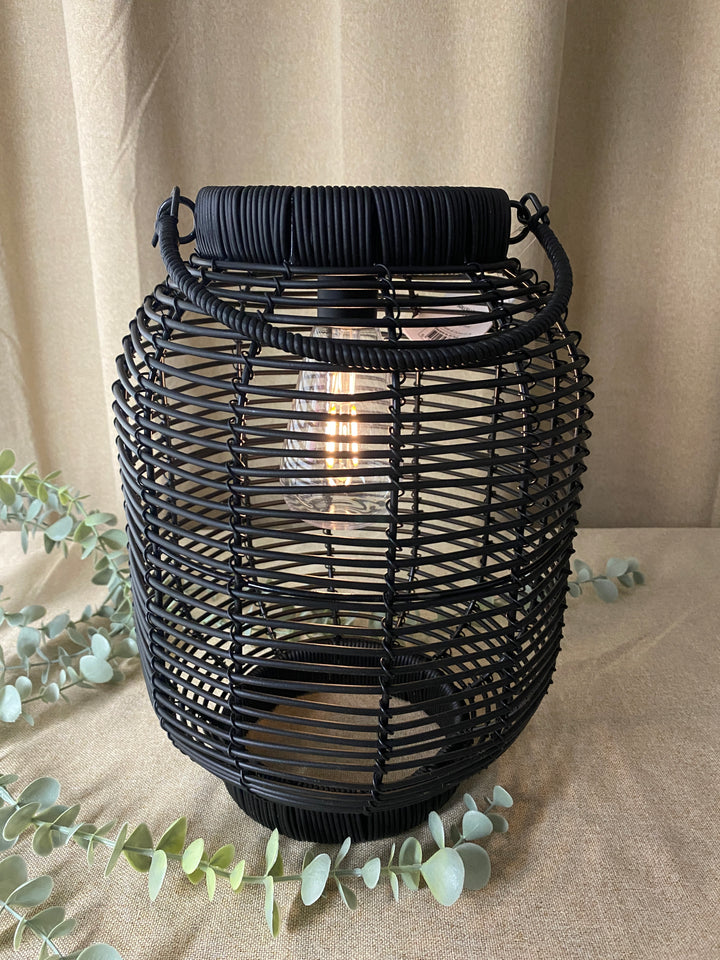 Solar lanterne pære D22x30 cm PVC/metal sort