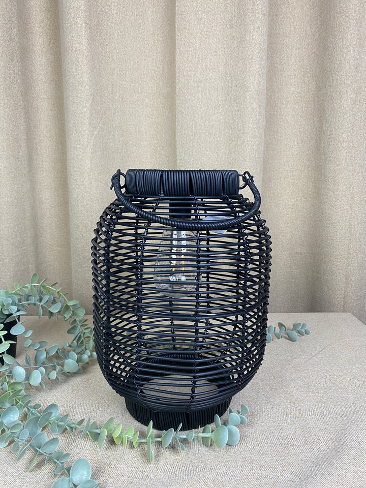 Solar lanterne pære D22x30 cm PVC/metal sort