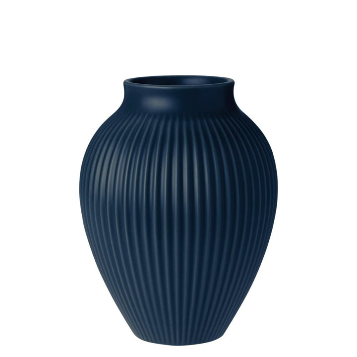 Knabstrup - Vase 20 cm  - ripple mat dark blue