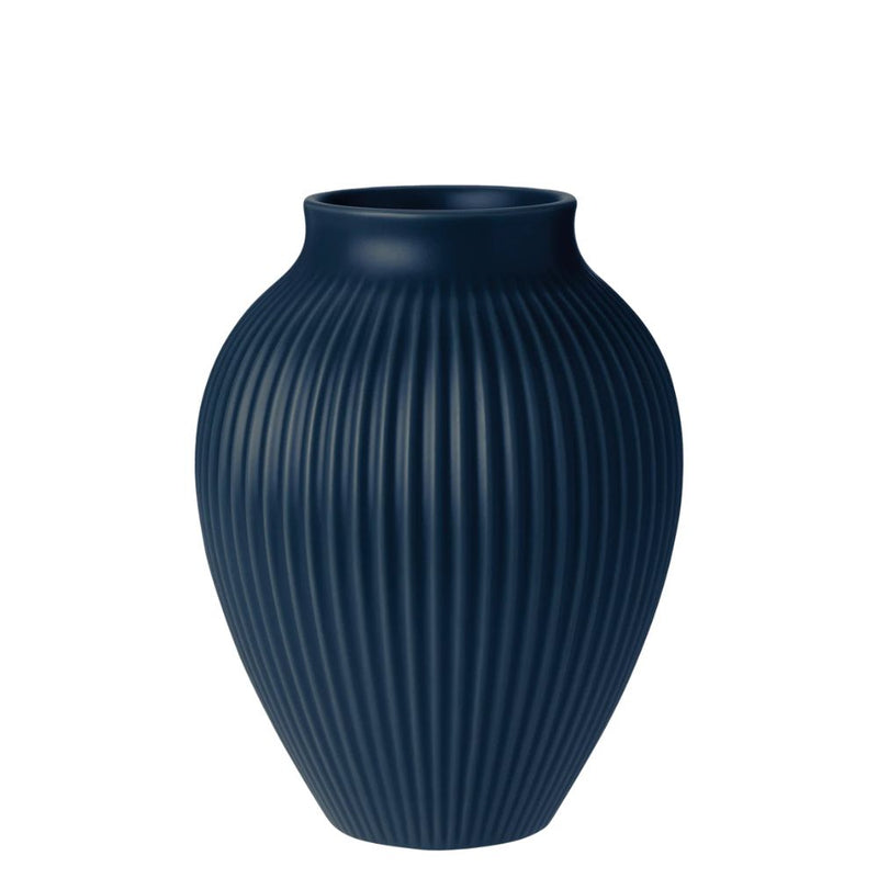 Knabstrup - Vase 20 cm  - ripple mat dark blue