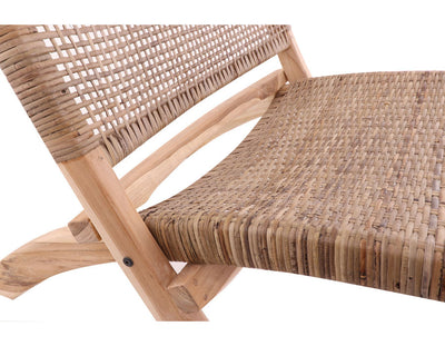 Lounge stol folde 67x75x79 cm indoor teak/rattan natur