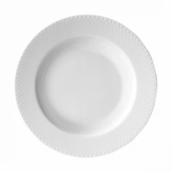 Lyngby Porcelæn - Rhombe dyb tallerken hvid 23 cm