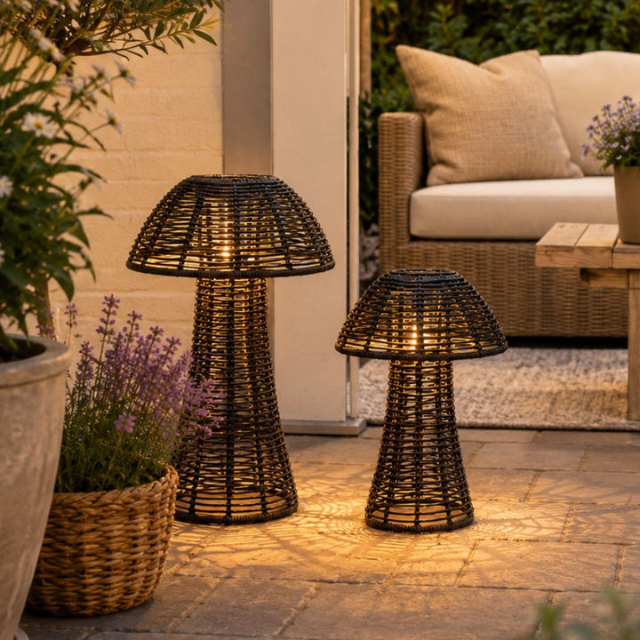 Solar lanterner 2 stk. mushroom - sort