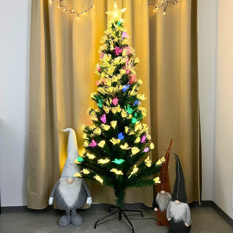 Weihnachtsbaum aus Fiberglas – H 180 cm, 224 mehrfarbige LEDs, IP44, grün