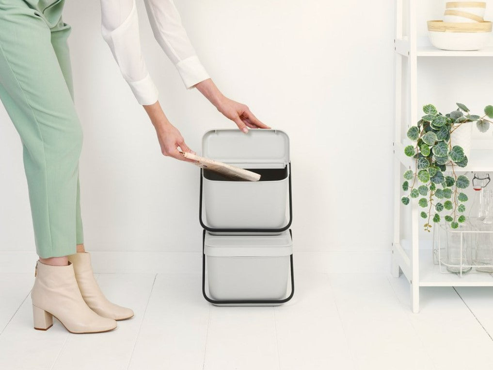 Brabantia - Sort & Go stapelbar papperskorg 20L - Vit