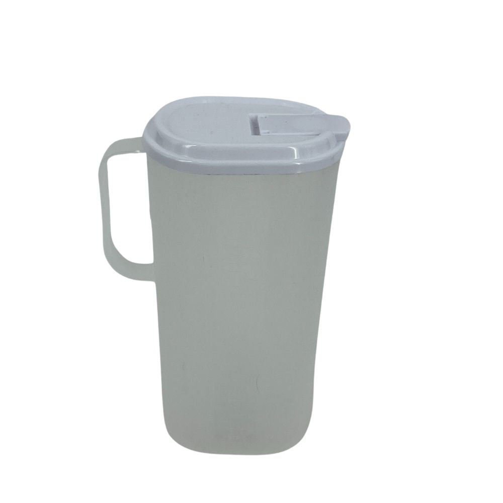 Saftkande plast 15,5x9,8x24,3 cm/1,8 L med hvidt låg