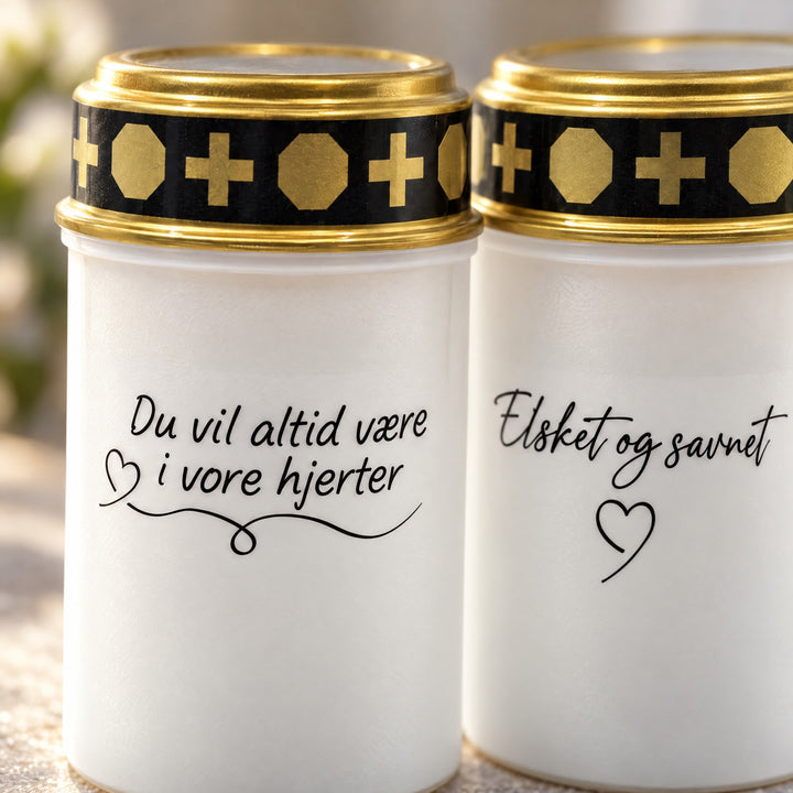 Gravlys med tekst