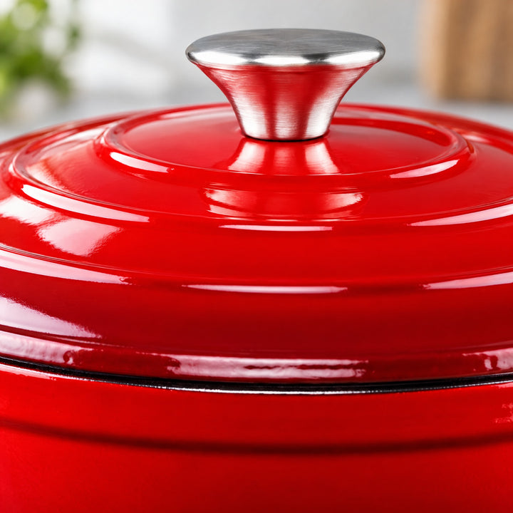 Støbejernsgryde 3,8 L - rød