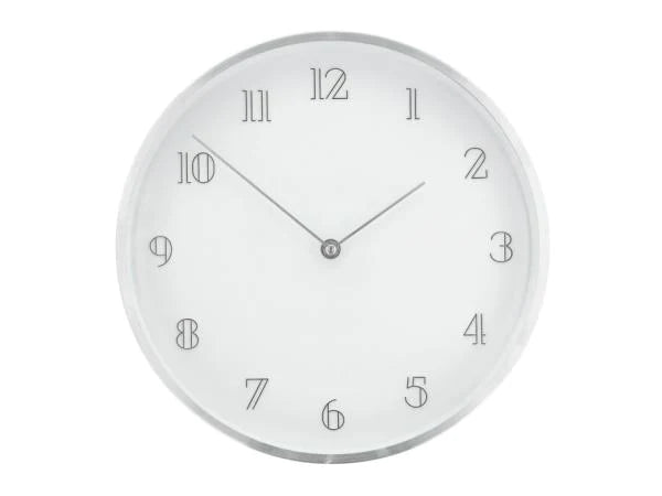 Wanduhr 30 cm, weißes Aluminiumzifferblatt