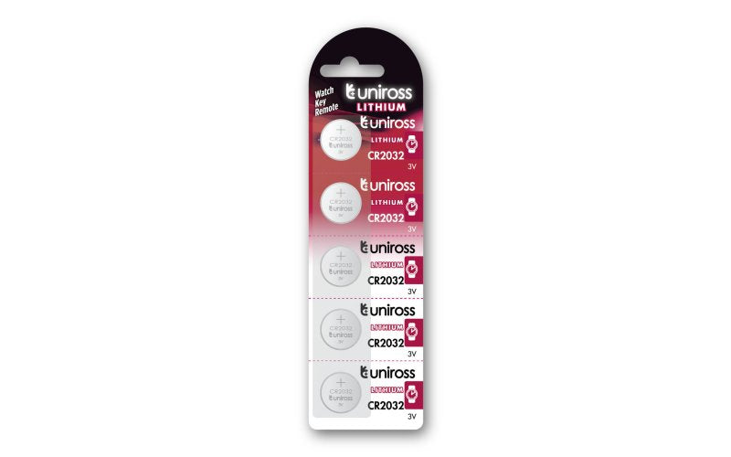Uniross Litiumknapp CR2032 3V - 5-pack 