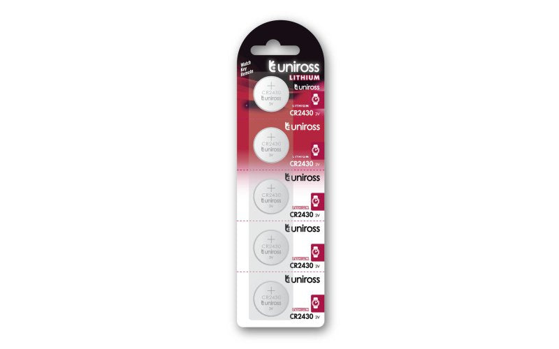 Uniross Lithium-Knopfzelle CR2430 3V - 5er-Pack