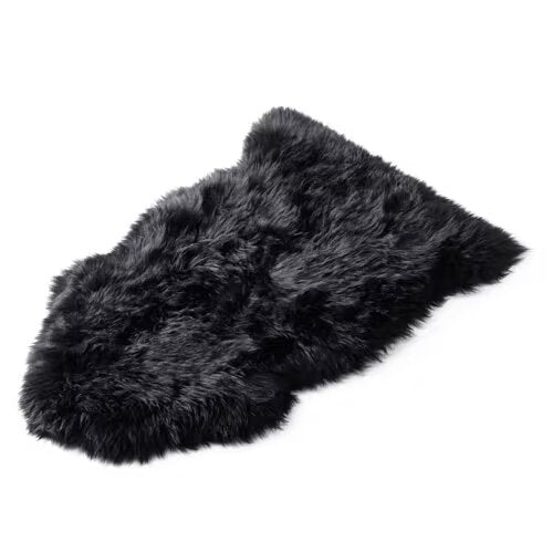Lammleder 85x55 cm Neuseeland schwarz