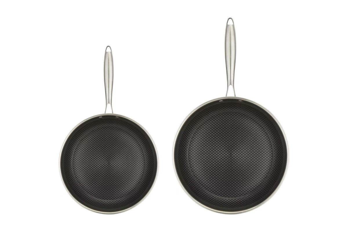 Miso hybrid stegepandesæt 2 dele med stegepande 24 og 28 cm set ovenfra