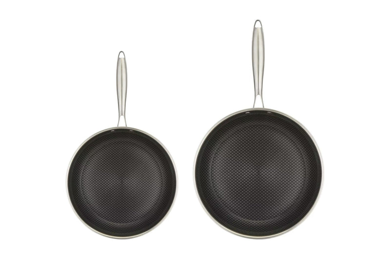Miso hybrid stegepandesæt 2 dele med stegepande 24 og 28 cm set ovenfra