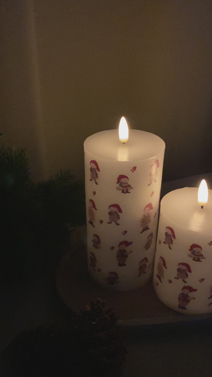 LED-vaxljus 3 st. jultomtar - med fjärrkontroll 