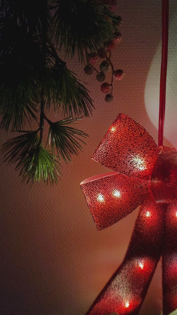 Sirius - Julius sløjfe med LED - rød 40 cm