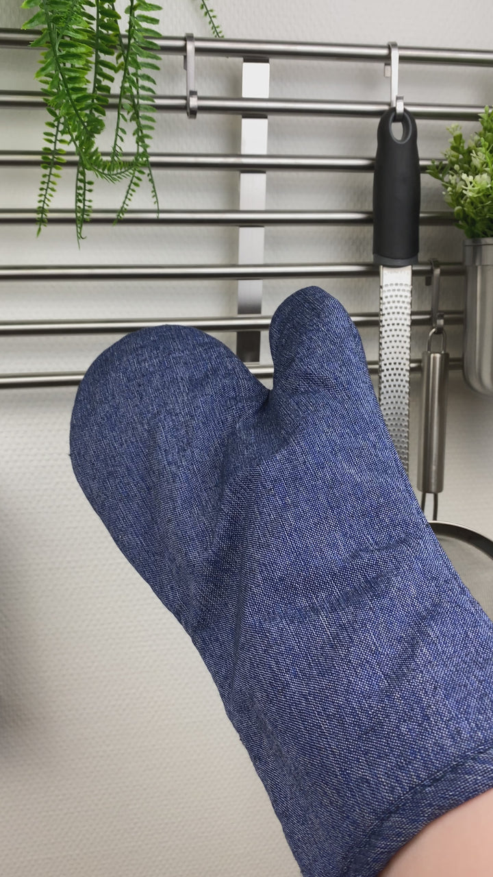 Daily - grillhandske denim blå