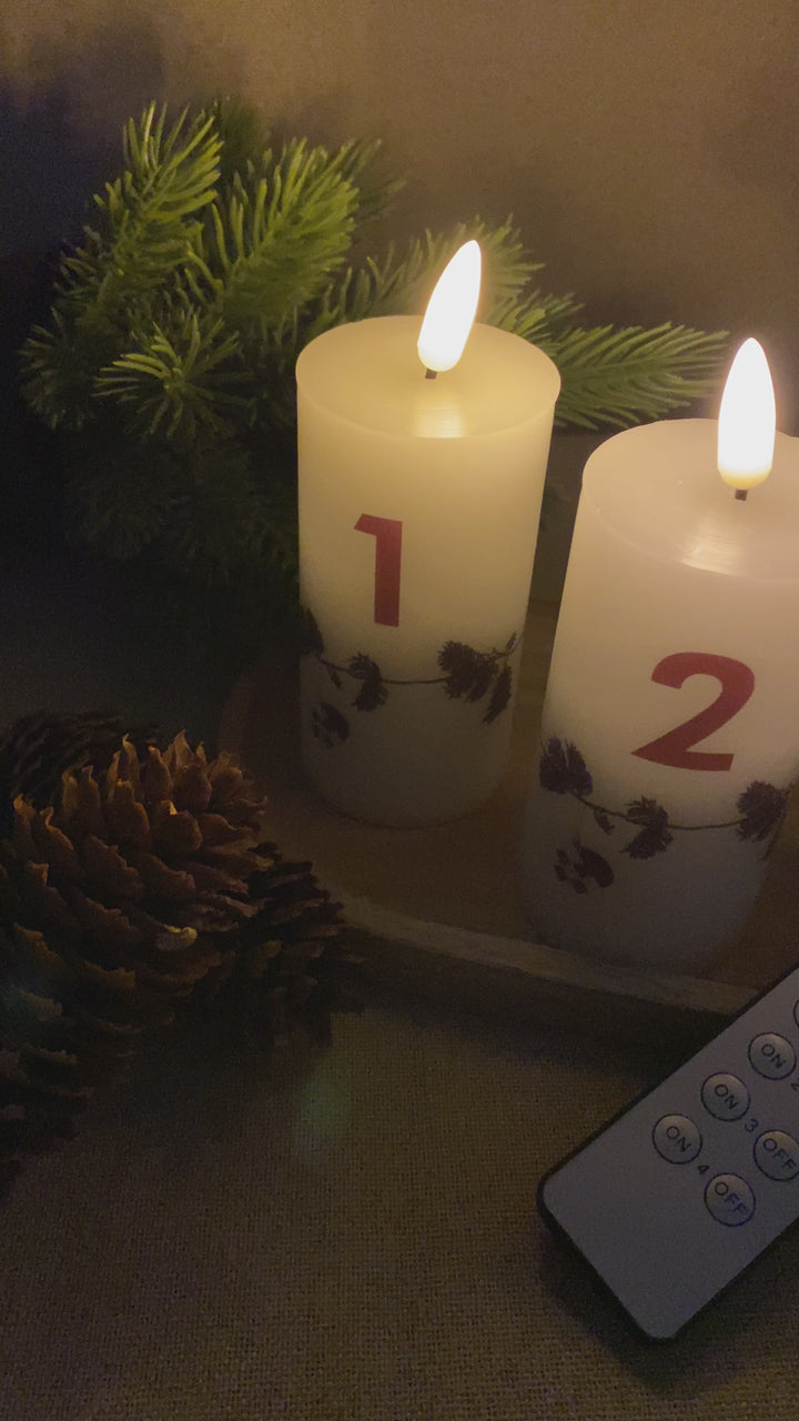 LED-adventsljus med julgirlang på - med fjärrkontroll 