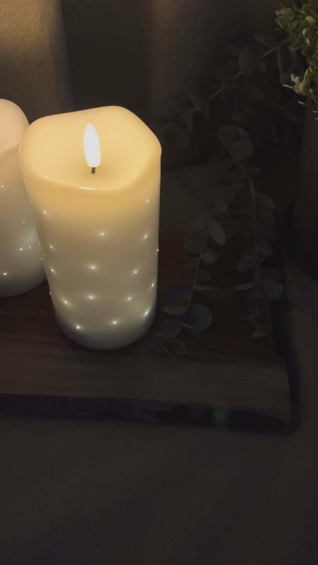 LED bloklys twinkle - sæt med 2 stk.