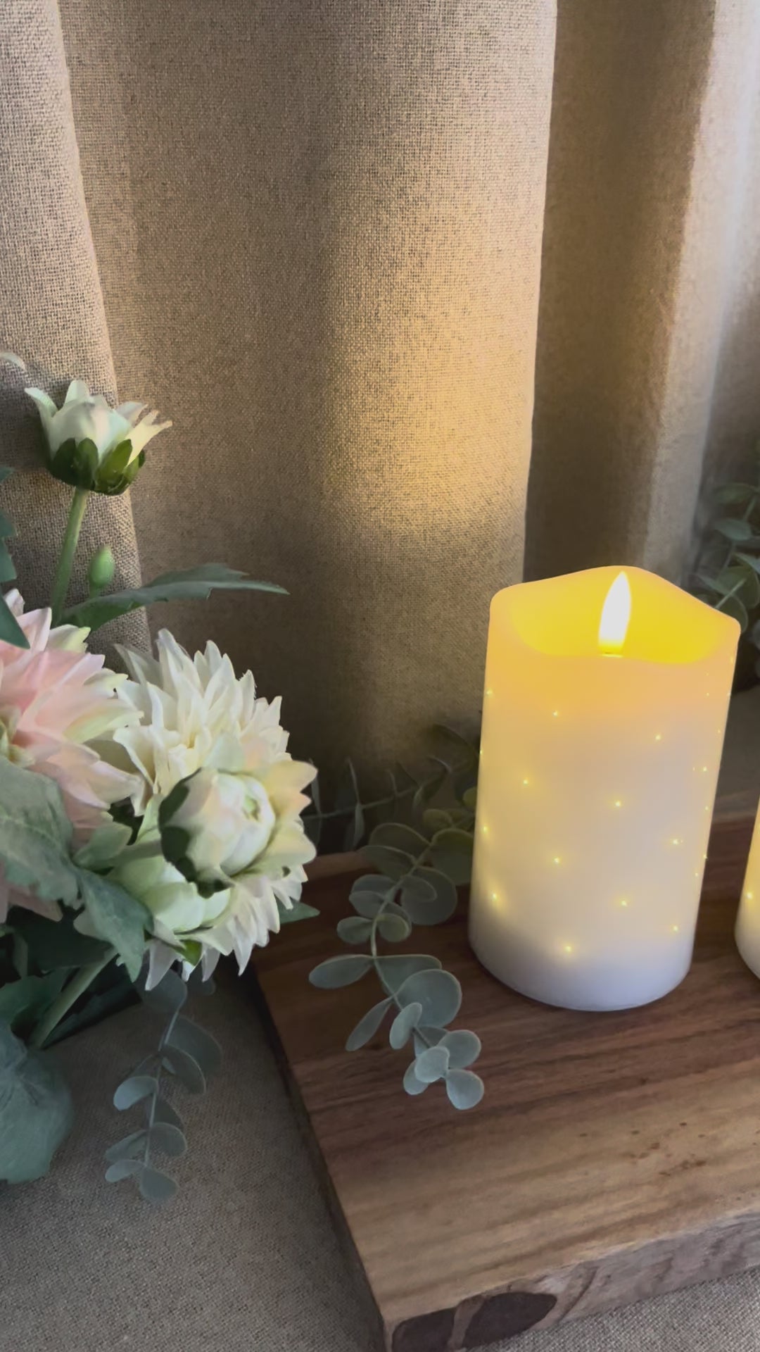 LED bloklys twinkle - sæt med 2 stk.