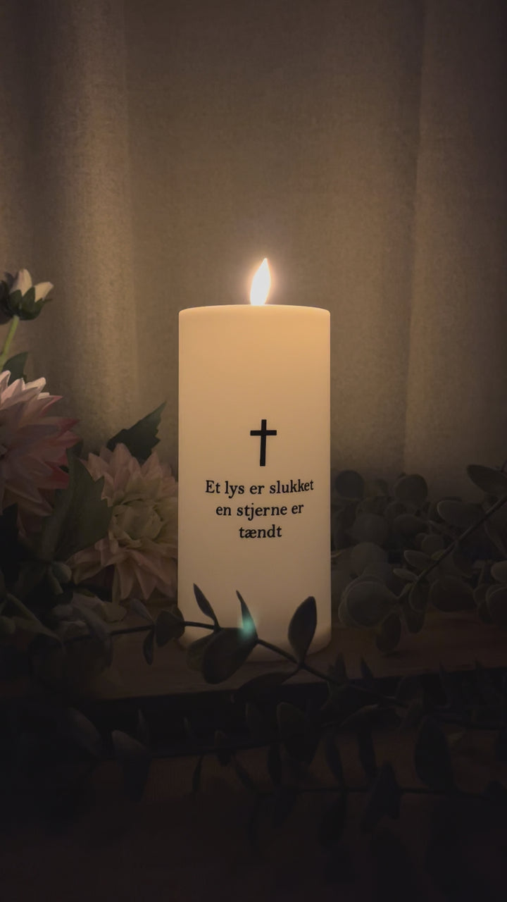 LED-gravlampa "Ett ljus är släckt, en stjärna är tänd" med timer