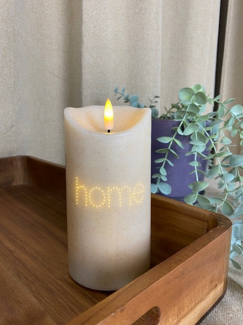 LED bloklys - Twinkle plast creme HOME