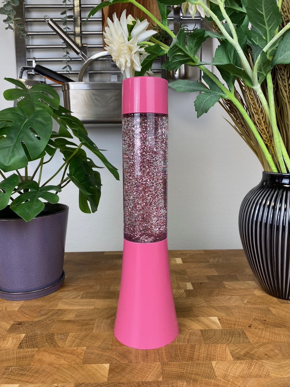 Glitterlampe 8x32 pink til batteri