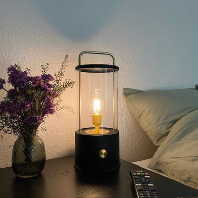 Conzept - lampe med messing drejeknap - opladelig USB-C